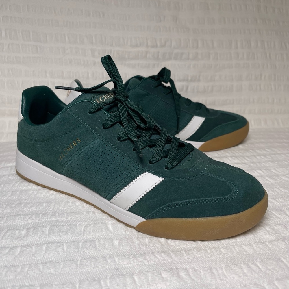 Skechers Dark Green and White Sneakers